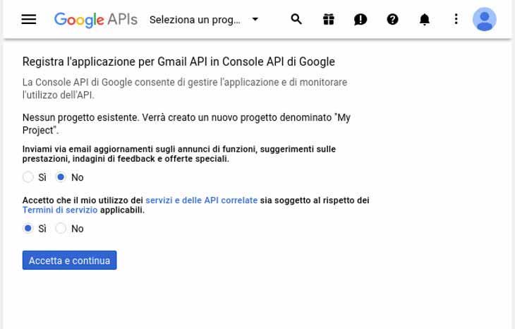 Creazione Applicazione per Gmail Smtp di WordPress - Add credentials