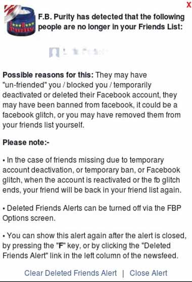 Amici cancellati in Facebook - F.B. Purity