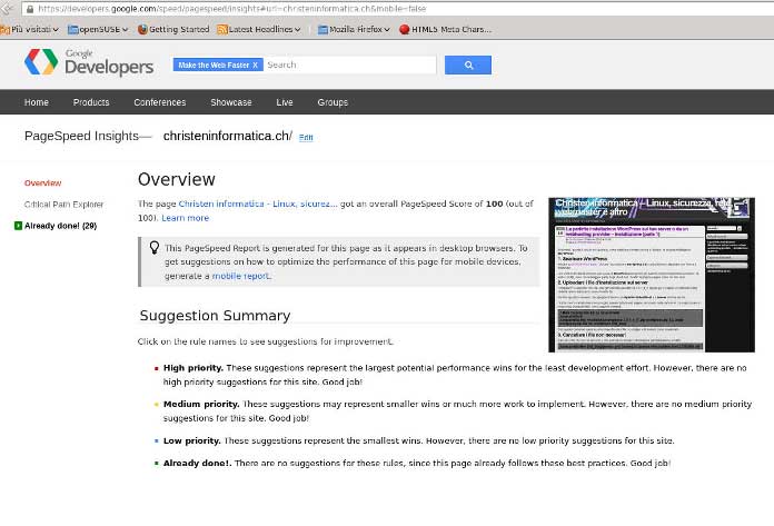page speed test