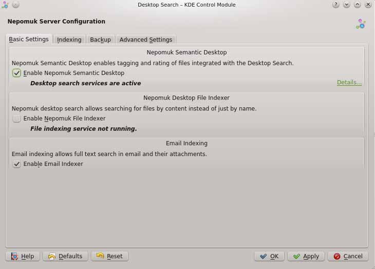 SUSE: Desktop search service
