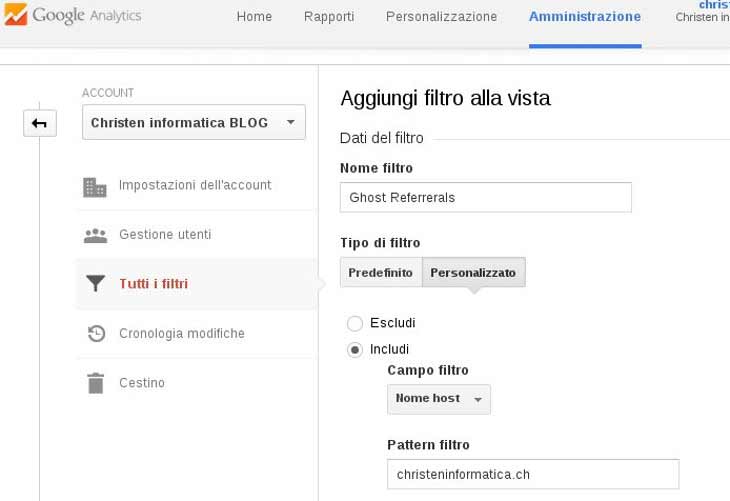 Come bloccare la Referrer Spam in Google Analytics