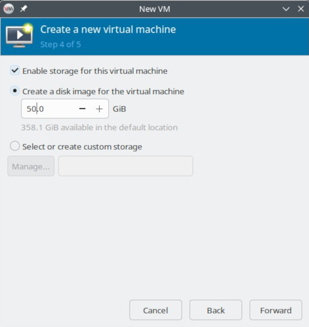 Create Virtual Machine using Virtual Manager - Choosing ISO image